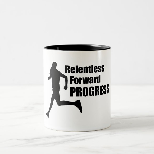 Relentless Forward Progress Running Two-Tone Coffee Mug (Center)