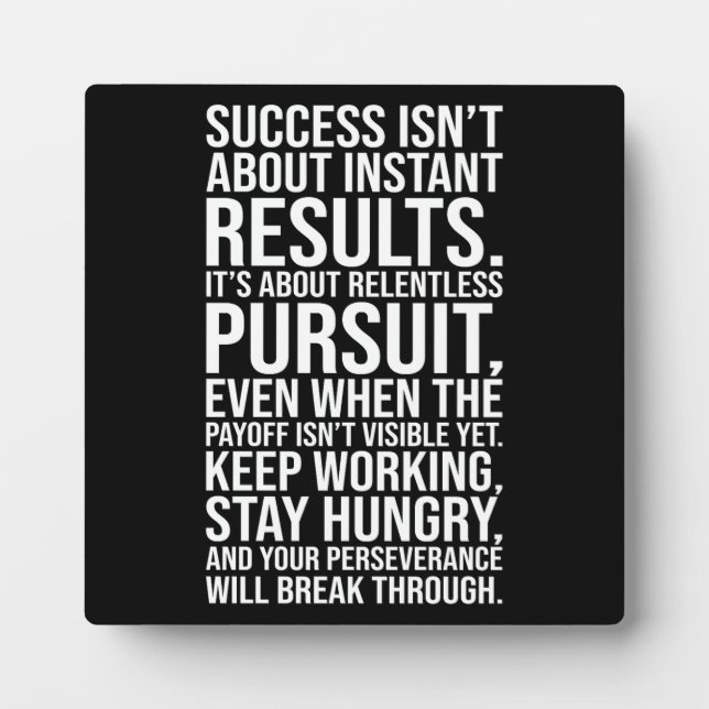 Relentless Pursuit - Success Motivational Plaque (Front)