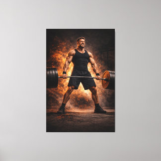 Relentless Strength – Heavy Deadlift Power Canvas Print
