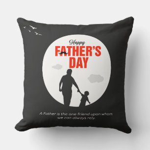 Reliable Friend Father and Son Silhouette Throw Pillow