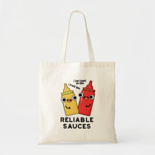 Reliable Sauces Funny Food Pun Tote Bag