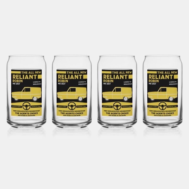 Reliant Robin Car Can Glass (Front)