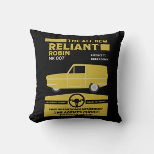 Reliant Robin Car Throw Pillow