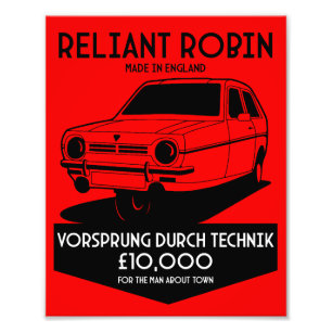 Reliant Robin Three Wheeled Car Photo Print