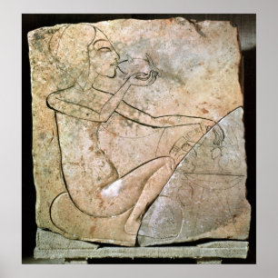 Relief depicing a princess eating a roasted poster
