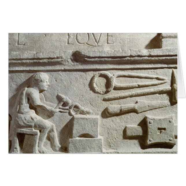 Relief depicting a blacksmith's shop and tools (Front Horizontal)