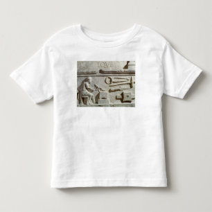 Relief depicting a blacksmith's shop and tools toddler t-shirt