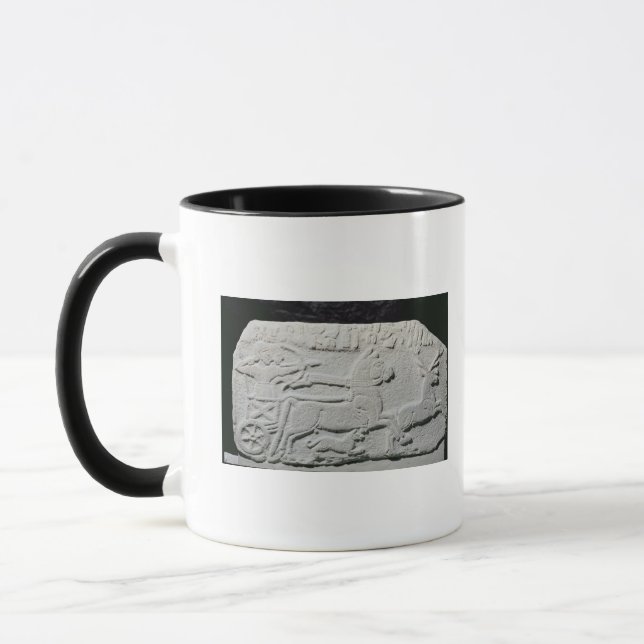 Relief depicting a deer hunt mug (Left)