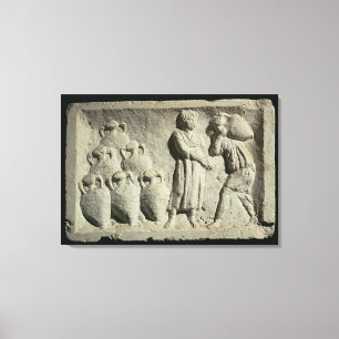 Relief depicting a delivery of wine canvas print