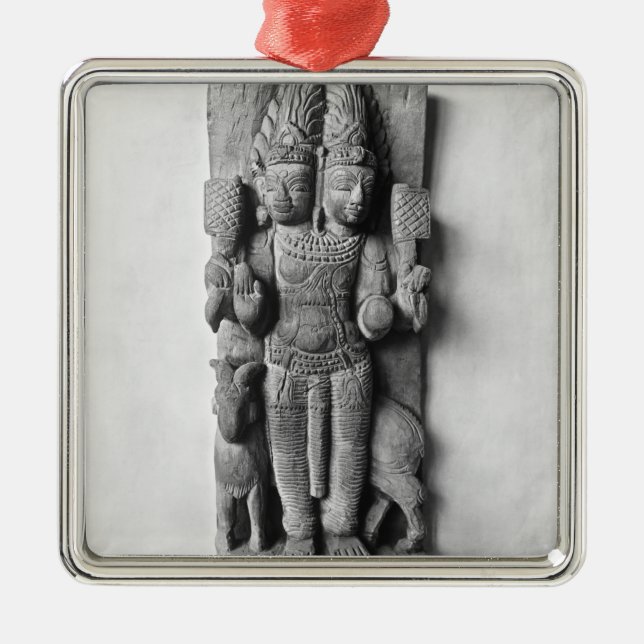 Relief depicting a double-headed image of Agni Metal Ornament (Front)