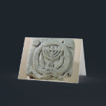 Relief depicting a menorah holiday card<br><div class="desc">Jewish School's Relief depicting a menorah,  from Umm Qeis (Ancient Gadara) Jordan (basalt) located at the Louvre,  Paris,  France. The Relief depicting a menorah,  from Umm Qeis (Ancient Gadara) Jordan was created around the 6th century.</div>
