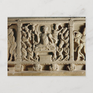 Relief depicting a Seated Buddha preaching Postcard