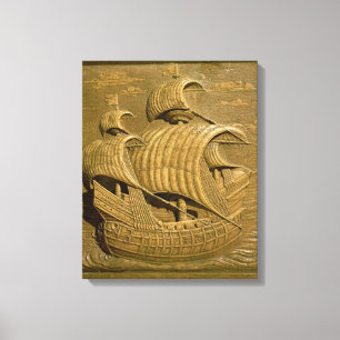 Relief depicting a Venetian galleon Canvas Print