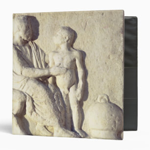 Relief depicting a visit to the doctor binder