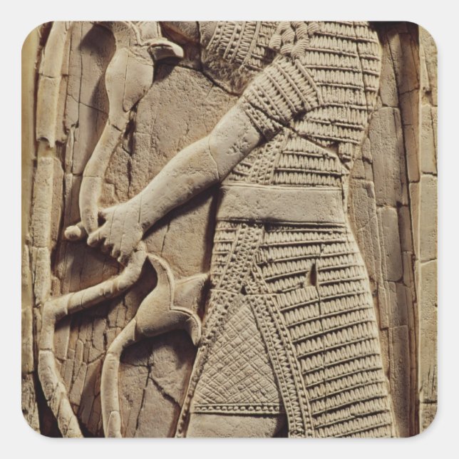 Relief depicting a warrior square sticker (Front)