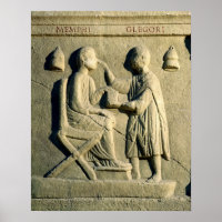Relief depicting an oculist examining a patient