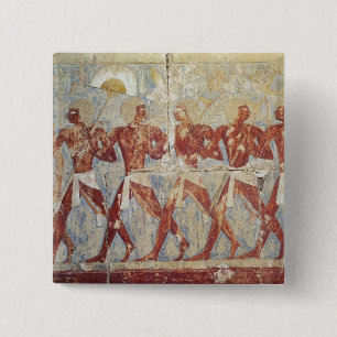 Relief depicting parade in honour of Hathor 2 Inch Square Button