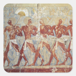 Relief depicting parade in honour of Hathor Square Sticker