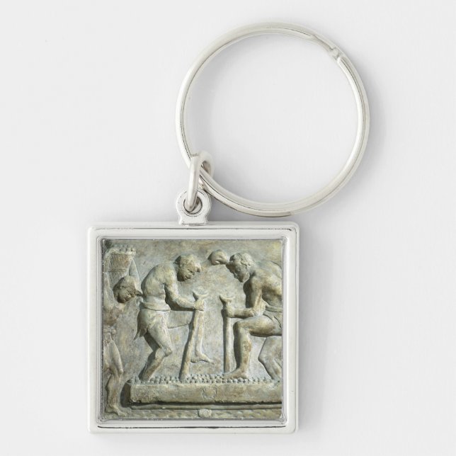 Relief depicting pavers keychain (Front)
