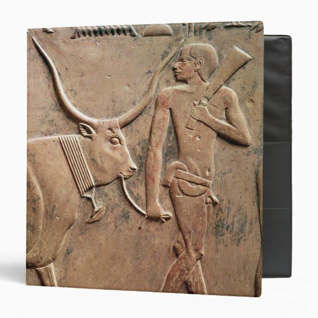 Relief depicting peasant leading cow to binder (Front/Inside)