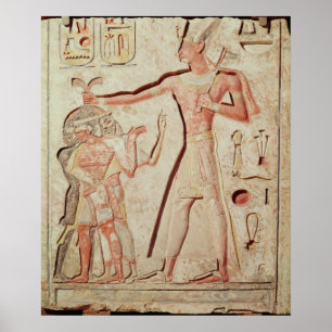 Relief depicting Ramesses II smiting enemies Poster
