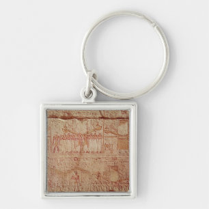 Relief depicting sacred boats carried by keychain