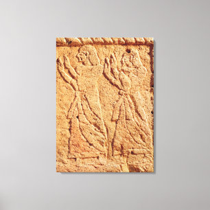 Relief depicting servant paying homage to the canvas print