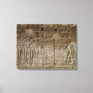 Relief depicting Seti I making an offering Canvas Print