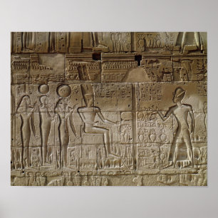 Relief depicting Seti I making an offering Poster