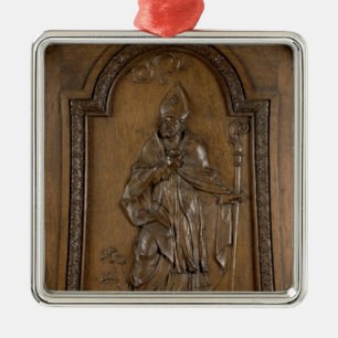 Relief depicting St. Medard Bishop Metal Ornament