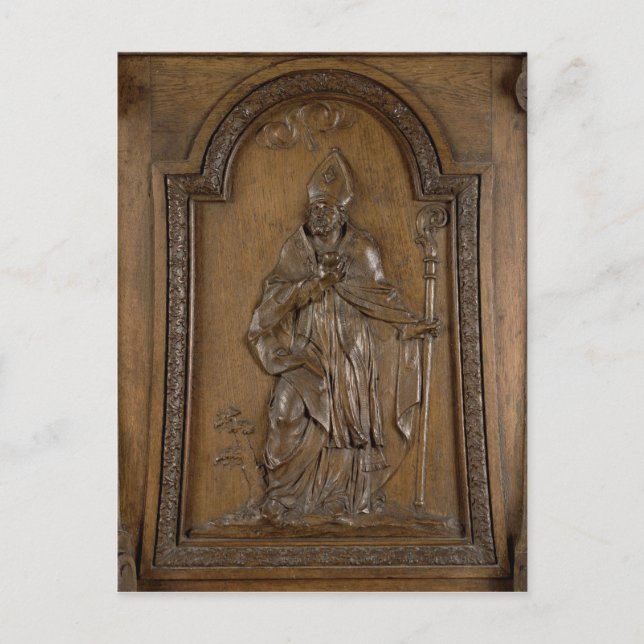 Relief depicting St. Medard  Bishop Postcard (Front)