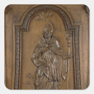 Relief depicting St. Medard Bishop Square Sticker
