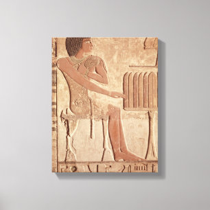Relief depicting the deceased seated canvas print