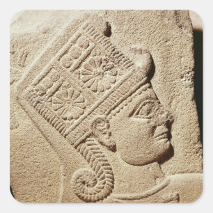 Relief depicting the head of a young prince square sticker