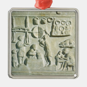 Relief depicting the interior of a forge metal ornament