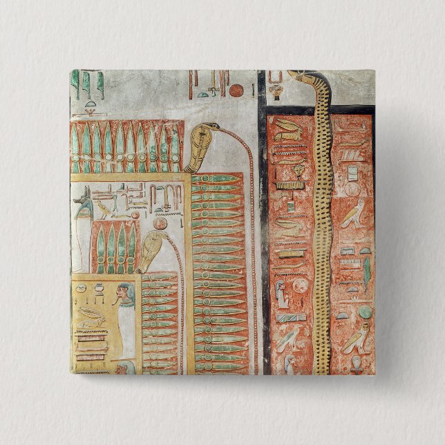 Relief depicting the path which dead must 2 inch square button (Front)