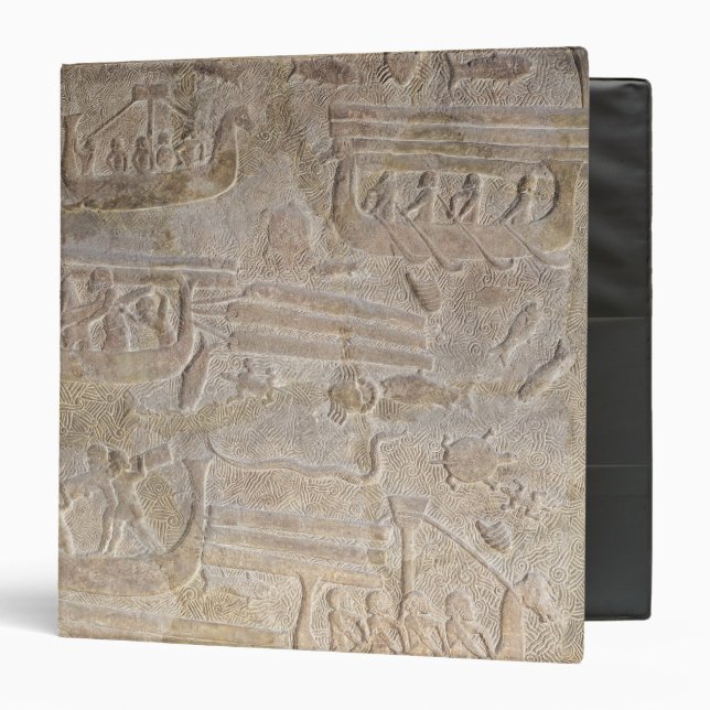 Relief depicting the unloading of wood binder (Front/Inside)