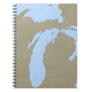 Relief Map of Michigan Notebook