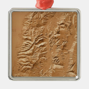 Relief map of Utah Metal Ornament