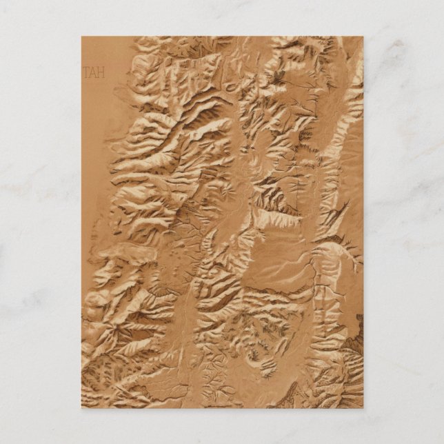 Relief map of Utah Postcard (Front)