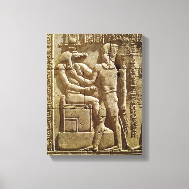 Relief of Sobek and Ptolemy VI Philometor Canvas Print (Front)