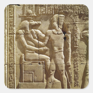 Relief of Sobek and Ptolemy VI Philometor Square Sticker