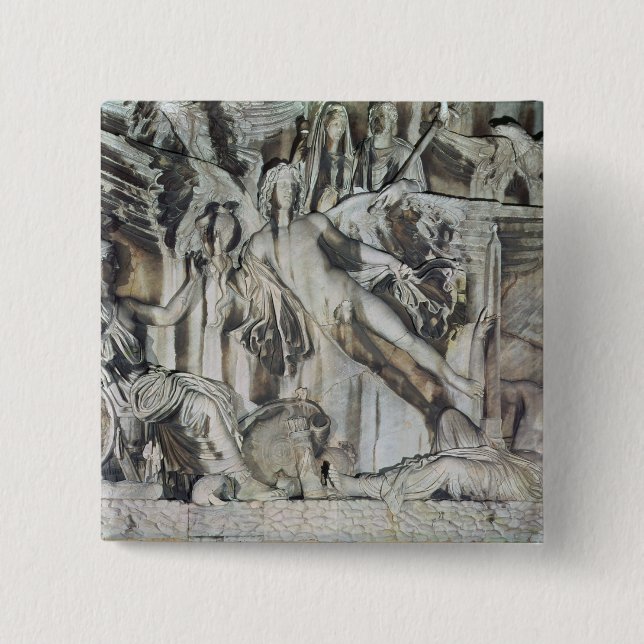Relief of the Apotheosis of Emperor Antoninus 2 Inch Square Button (Front)