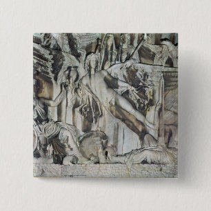 Relief of the Apotheosis of Emperor Antoninus 2 Inch Square Button
