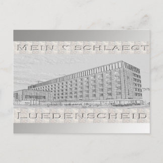 Reliefpostkarte "Neues Rathaus" von Lüdenscheid Postcard