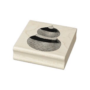 Religieuse French Choux Pastry Cream Puff Dessert Rubber Stamp