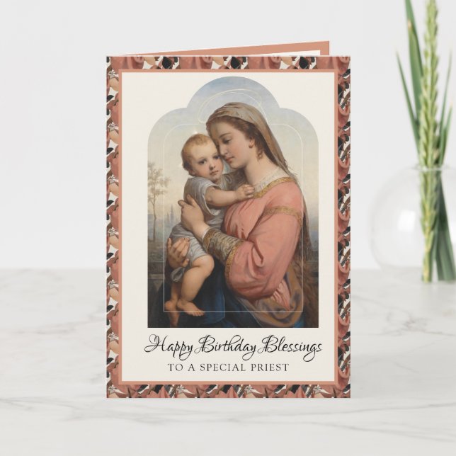 Religieuse Vierge Marie Jésus Prière Carte d'Écrit (Devant)