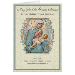 Religieux Anniversaire Vierge Marie Écriture de Jé