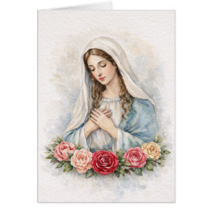 Religieux Bienheureuse Marie Floral Roses Écriture
