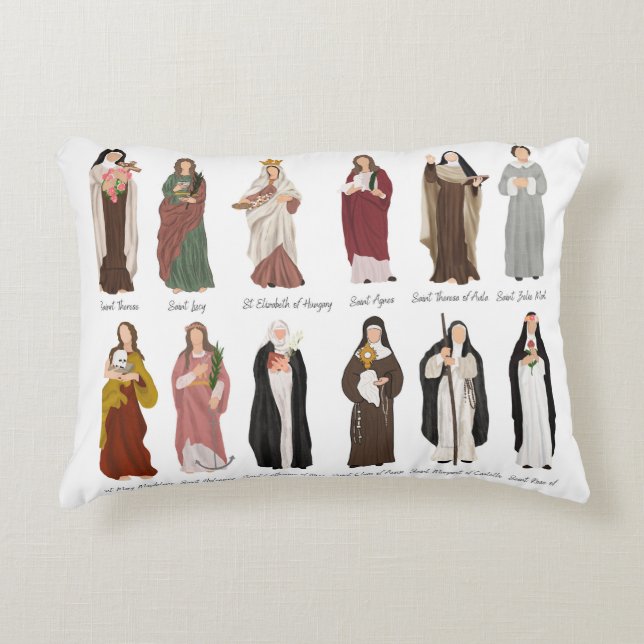 Religieux Catholique Saints Femmes - Coussin de co (Devant)